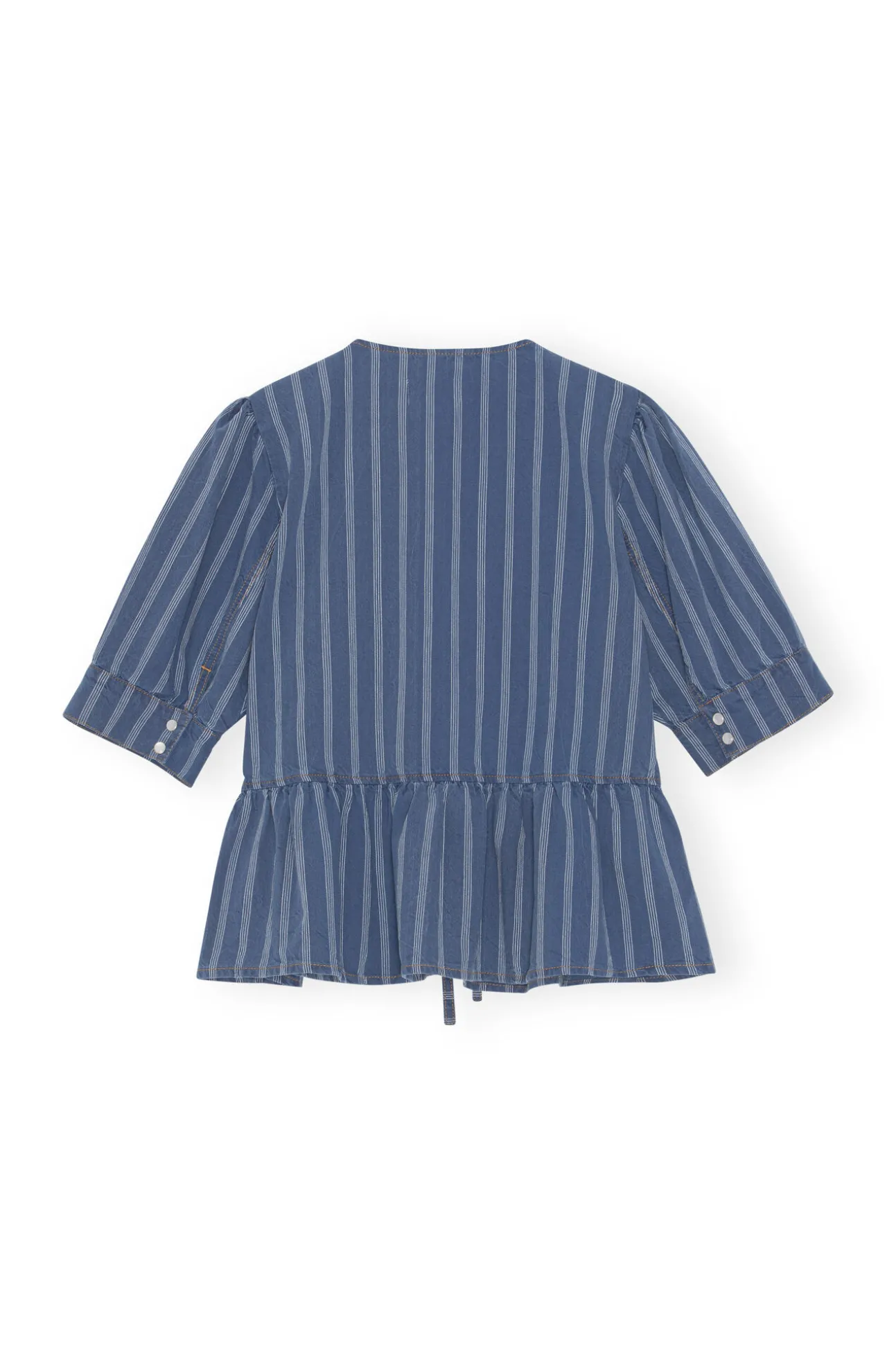 Online GANNI Peplum-Bluse Aus Denim Tint Wash