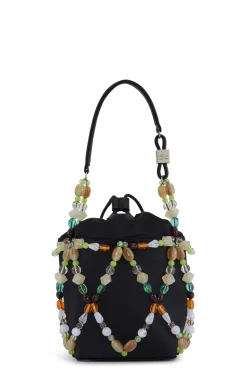 Outlet GANNI Perlen-Bucket-Bag Black