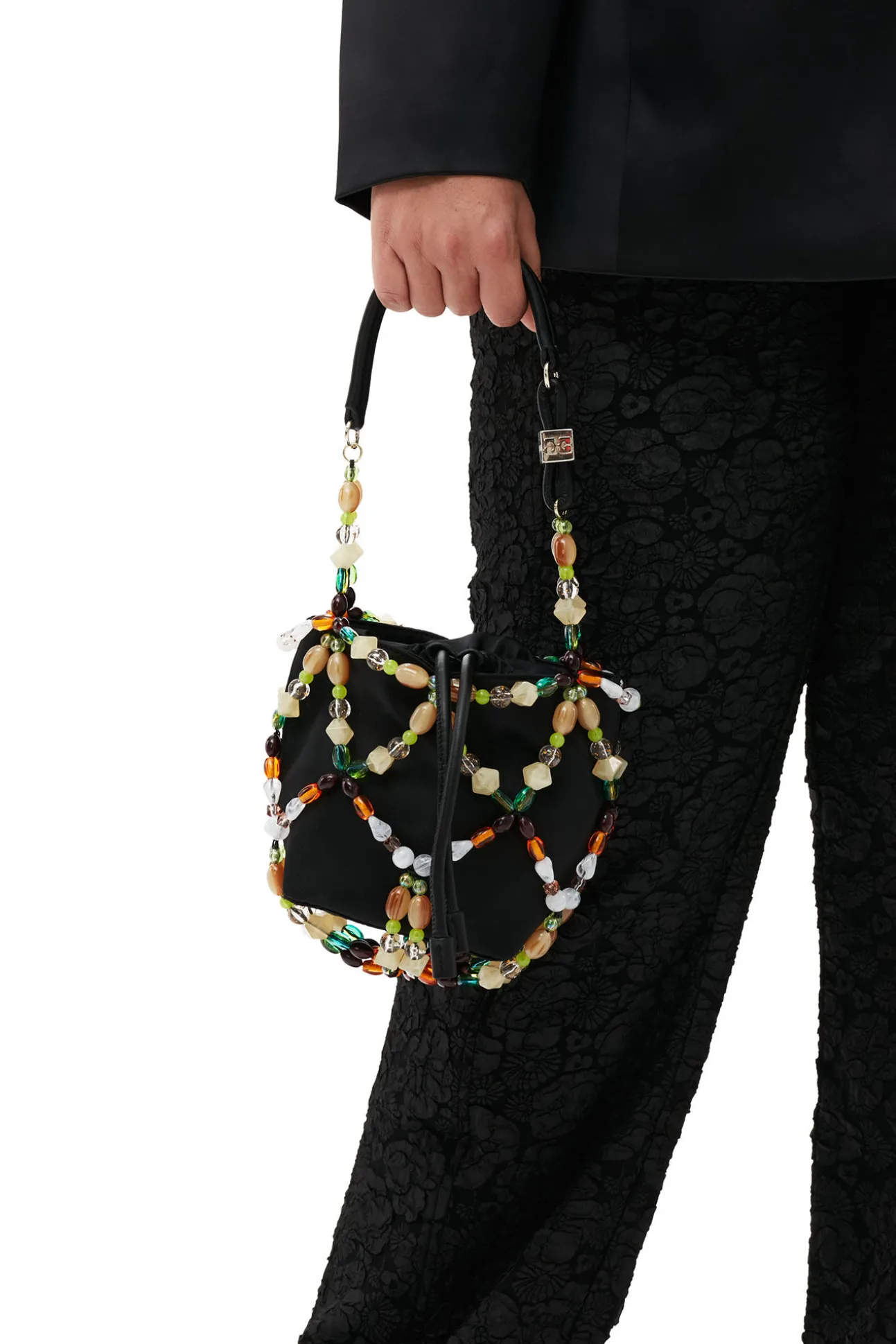 Outlet GANNI Perlen-Bucket-Bag Black