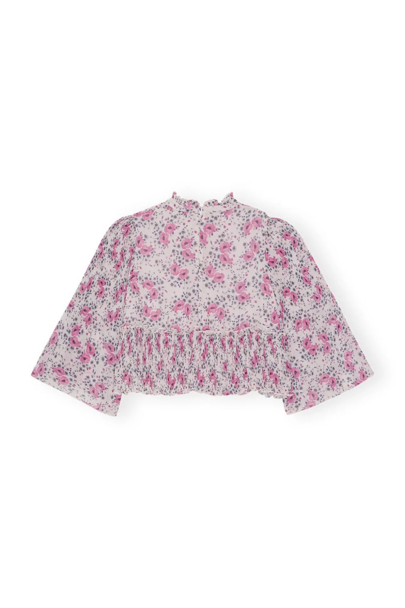 Best GANNI Plissierte Bluse Aus Georgette Mauve Chalk