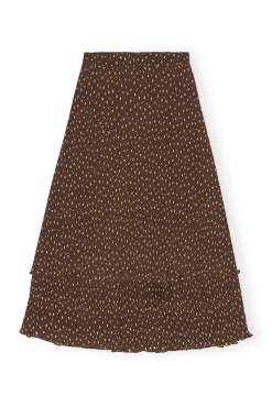 Online GANNI Plissierter Mehrlagiger Georgette-Maxirock Rocky Road