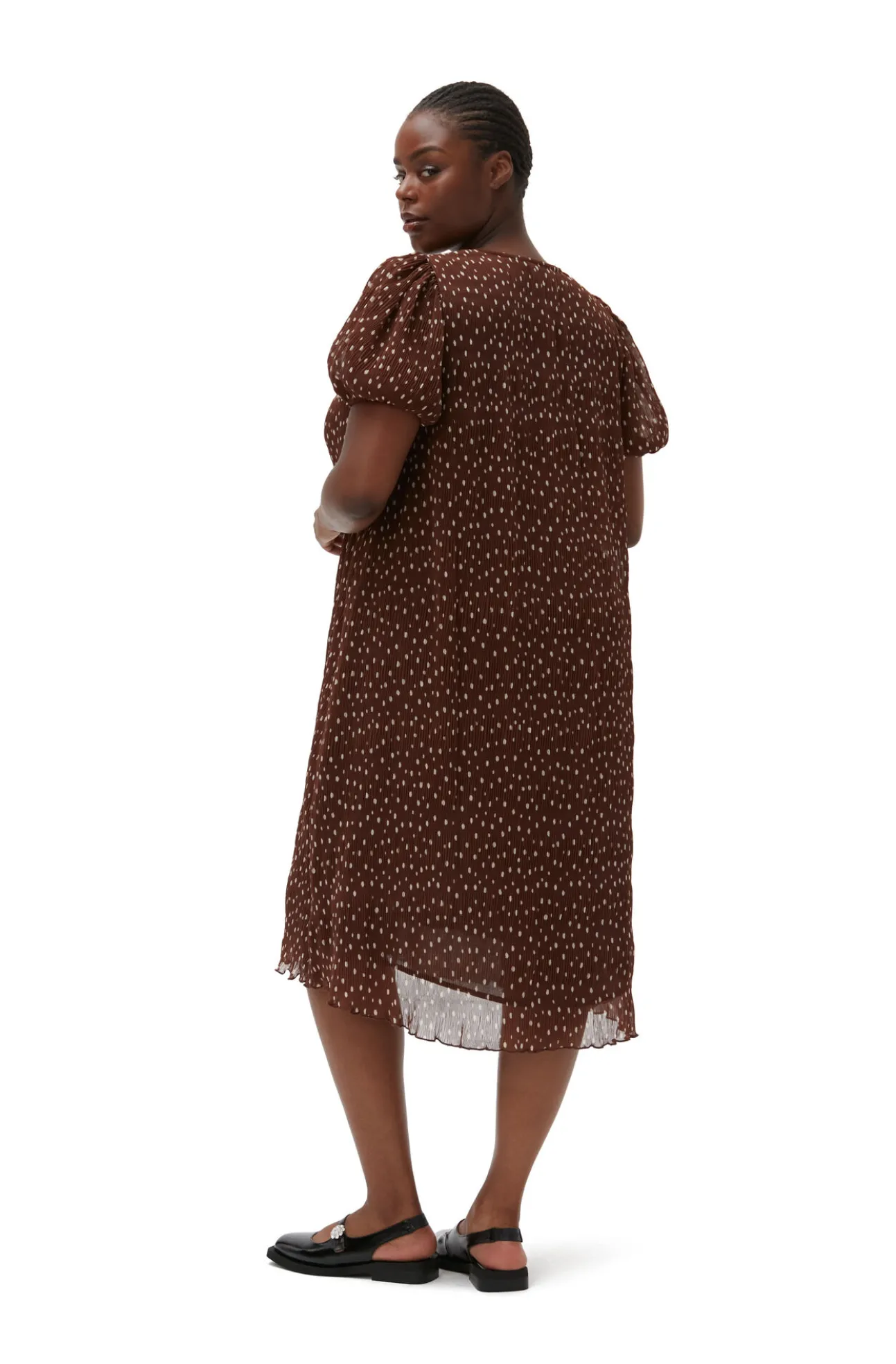 Flash Sale GANNI Plissiertes Georgette-Maxikleid Rocky Road