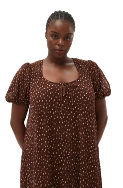 Flash Sale GANNI Plissiertes Georgette-Maxikleid Rocky Road