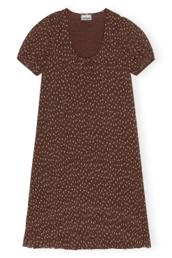 Flash Sale GANNI Plissiertes Georgette-Maxikleid Rocky Road