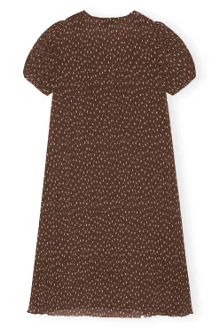 Flash Sale GANNI Plissiertes Georgette-Maxikleid Rocky Road