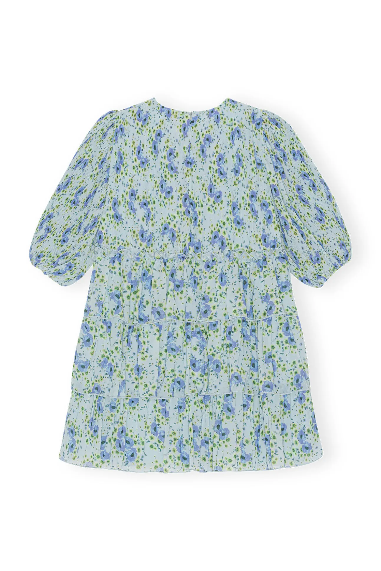 Best GANNI Plissiertes Minikleid Aus Georgette Ice Water