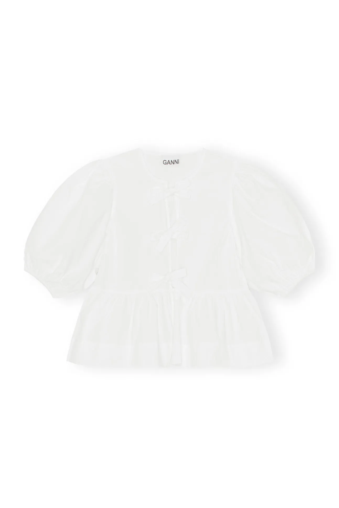 Online GANNI Poplin-Bluse Aus Cotton Bright White
