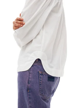 Hot GANNI Poplin-Hemd Aus Cotton Bright White