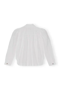 Hot GANNI Poplin-Hemd Aus Cotton Bright White