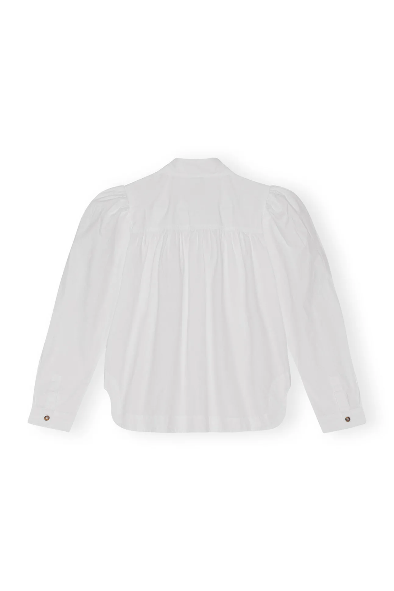 Hot GANNI Poplin-Hemd Aus Cotton Bright White