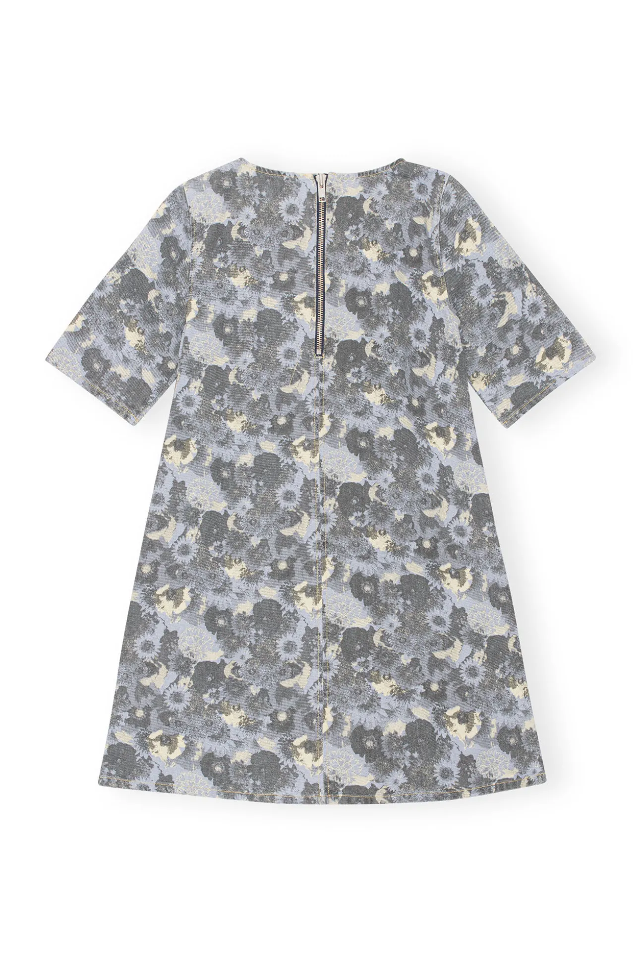 Online GANNI Print Denim Mini Dress Brunnera Blue