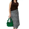 Flash Sale GANNI Printed Crepe Wrap Skirt Black