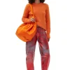 Store GANNI Pullover Mit O-Ausschnitt Aus Brushed Alpaca Vibrant Orange