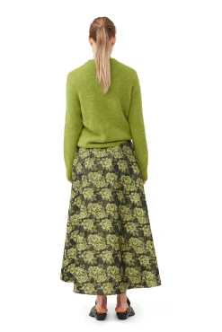 Discount GANNI Pullover Mit O-Ausschnitt Aus Brushed Alpaca Going Green