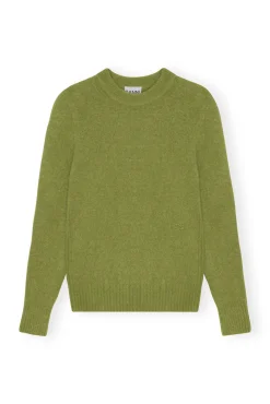 Discount GANNI Pullover Mit O-Ausschnitt Aus Brushed Alpaca Going Green