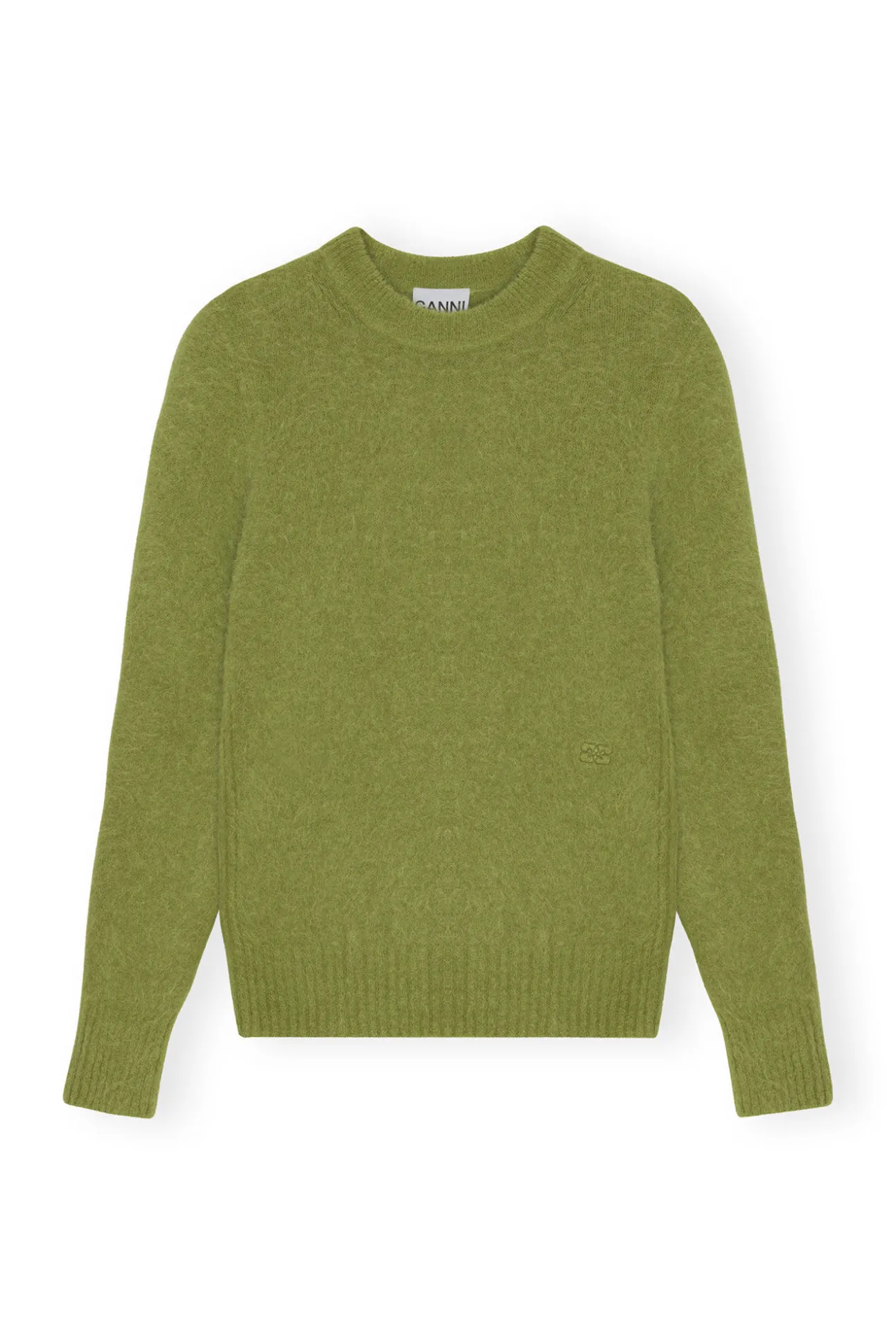 Discount GANNI Pullover Mit O-Ausschnitt Aus Brushed Alpaca Going Green