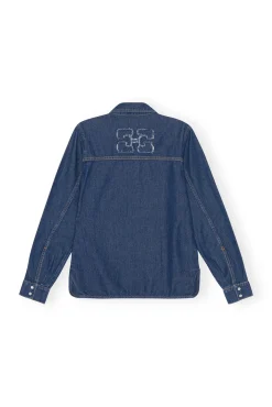 Fashion GANNI Re-Cut-Jeanshemd Mid Blue Stone