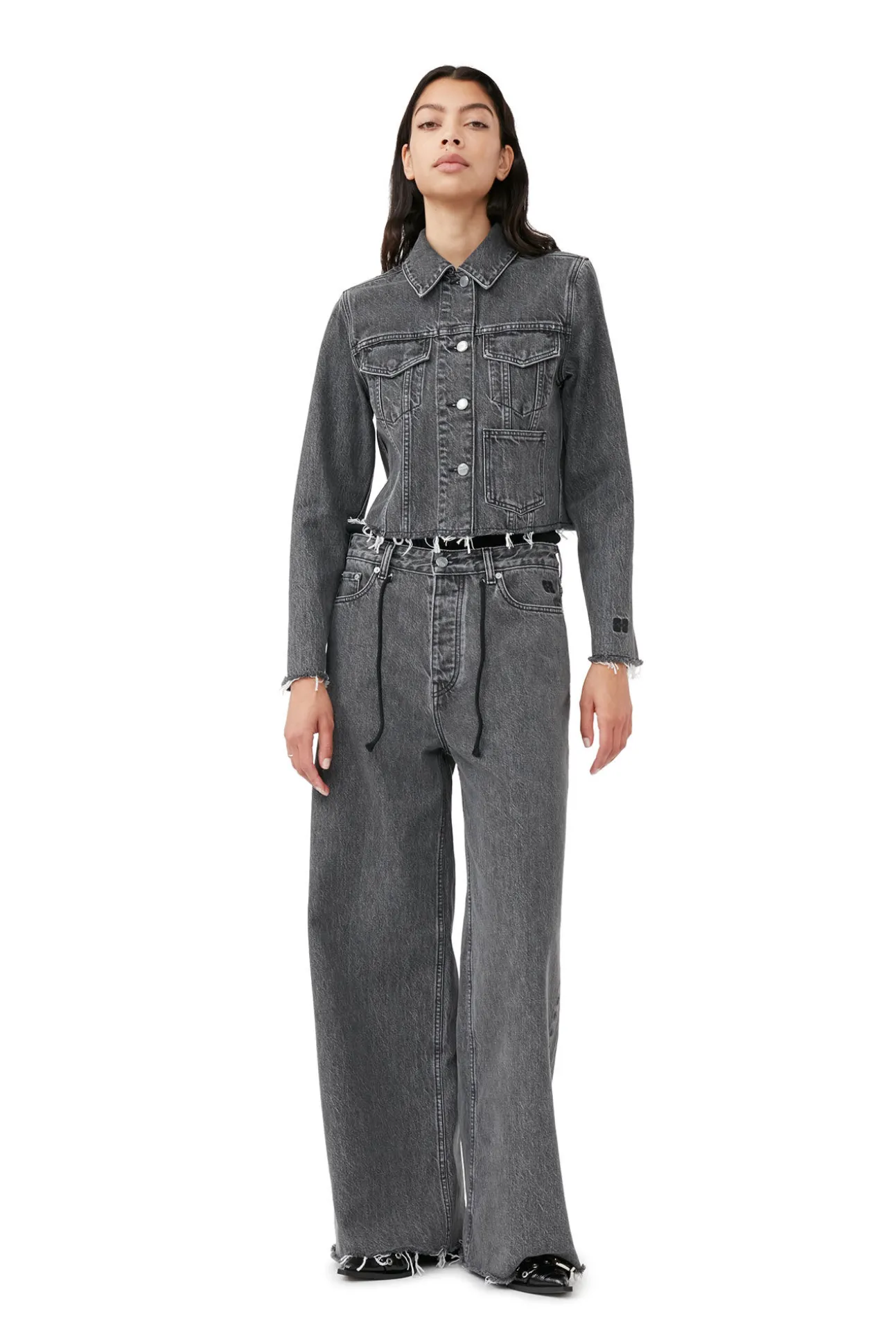 Best Sale GANNI Re-Cut-Jeansjacke Washed Black/Black