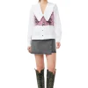 Cheap GANNI „Re-Cut“-Jeansweste Mit Uberfarbtem Druck Cyclamen