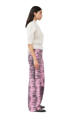 Shop GANNI „Re-Cut“-Magny-Jeans In Uberfarbter Optik Cyclamen
