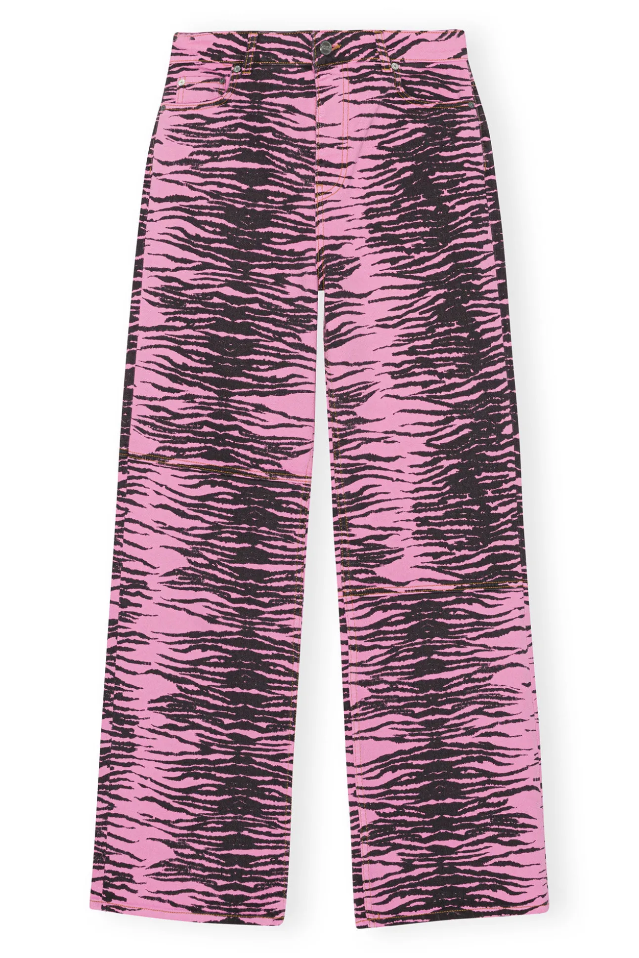 Shop GANNI „Re-Cut“-Magny-Jeans In Uberfarbter Optik Cyclamen