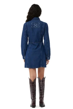 Fashion GANNI Re-Cut-Minikleid Aus Denim Mid Blue Stone