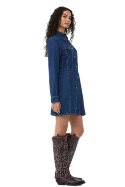 Fashion GANNI Re-Cut-Minikleid Aus Denim Mid Blue Stone