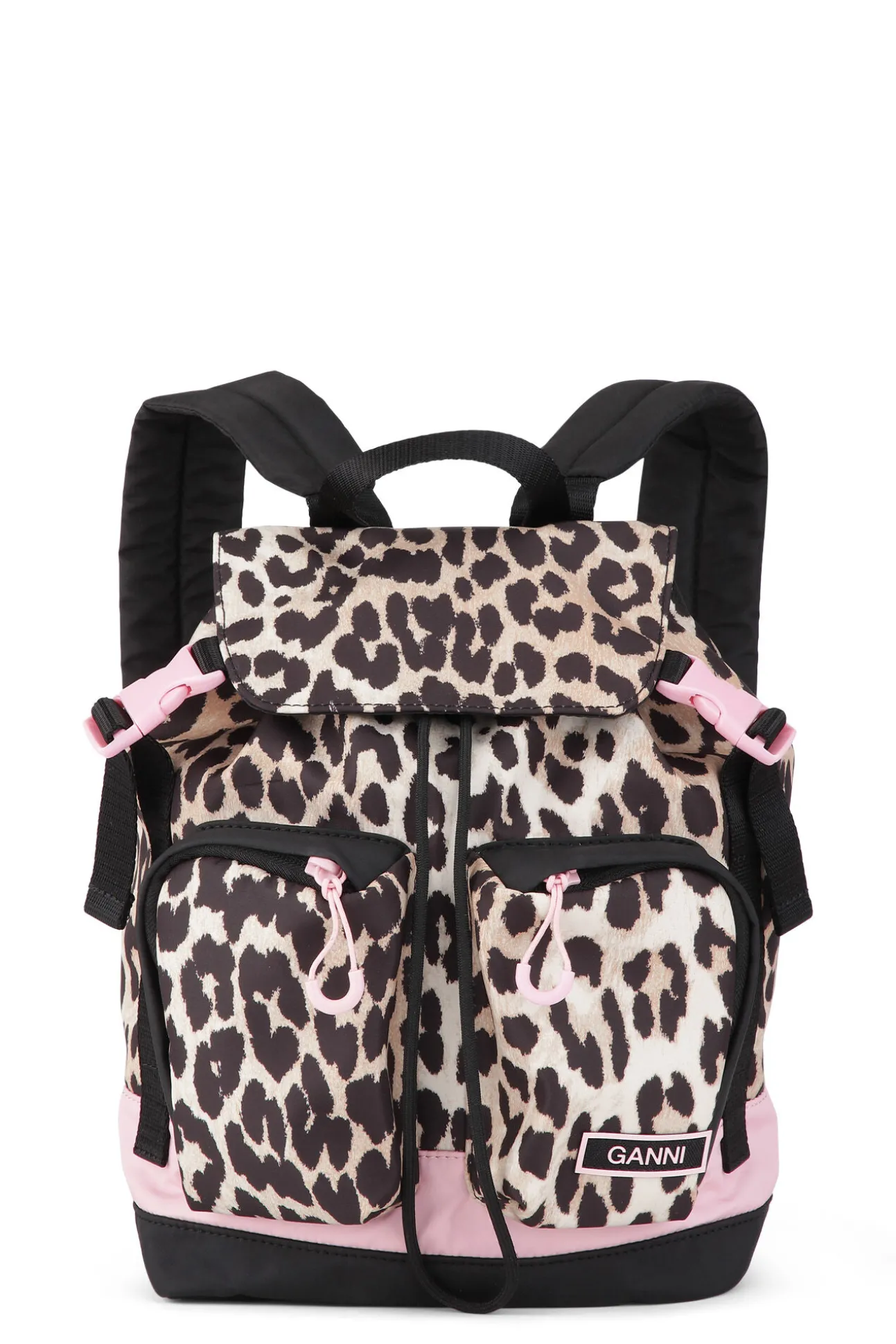 Best Sale GANNI Recycelter Mini-Rucksack Leopard