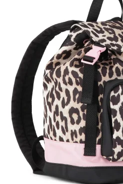Best Sale GANNI Recycelter Mini-Rucksack Leopard