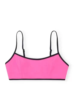 Fashion GANNI Recycled Cutline Sporty Bikini Top Sugar Plum