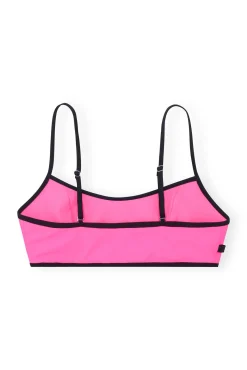 Fashion GANNI Recycled Cutline Sporty Bikini Top Sugar Plum