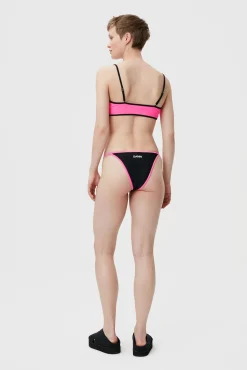 Fashion GANNI Recycled Cutline Sporty Bikini Top Sugar Plum