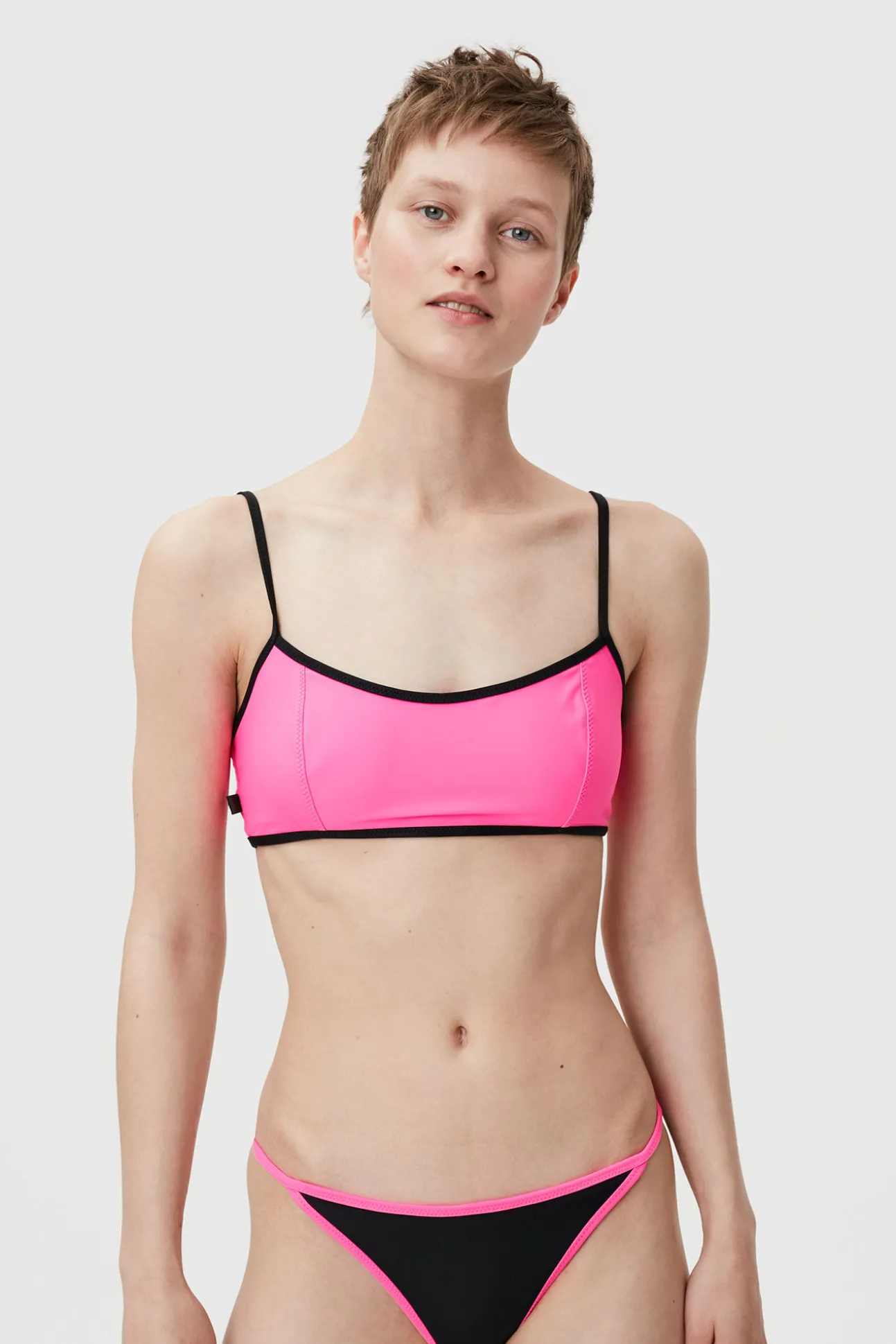 Fashion GANNI Recycled Cutline Sporty Bikini Top Sugar Plum