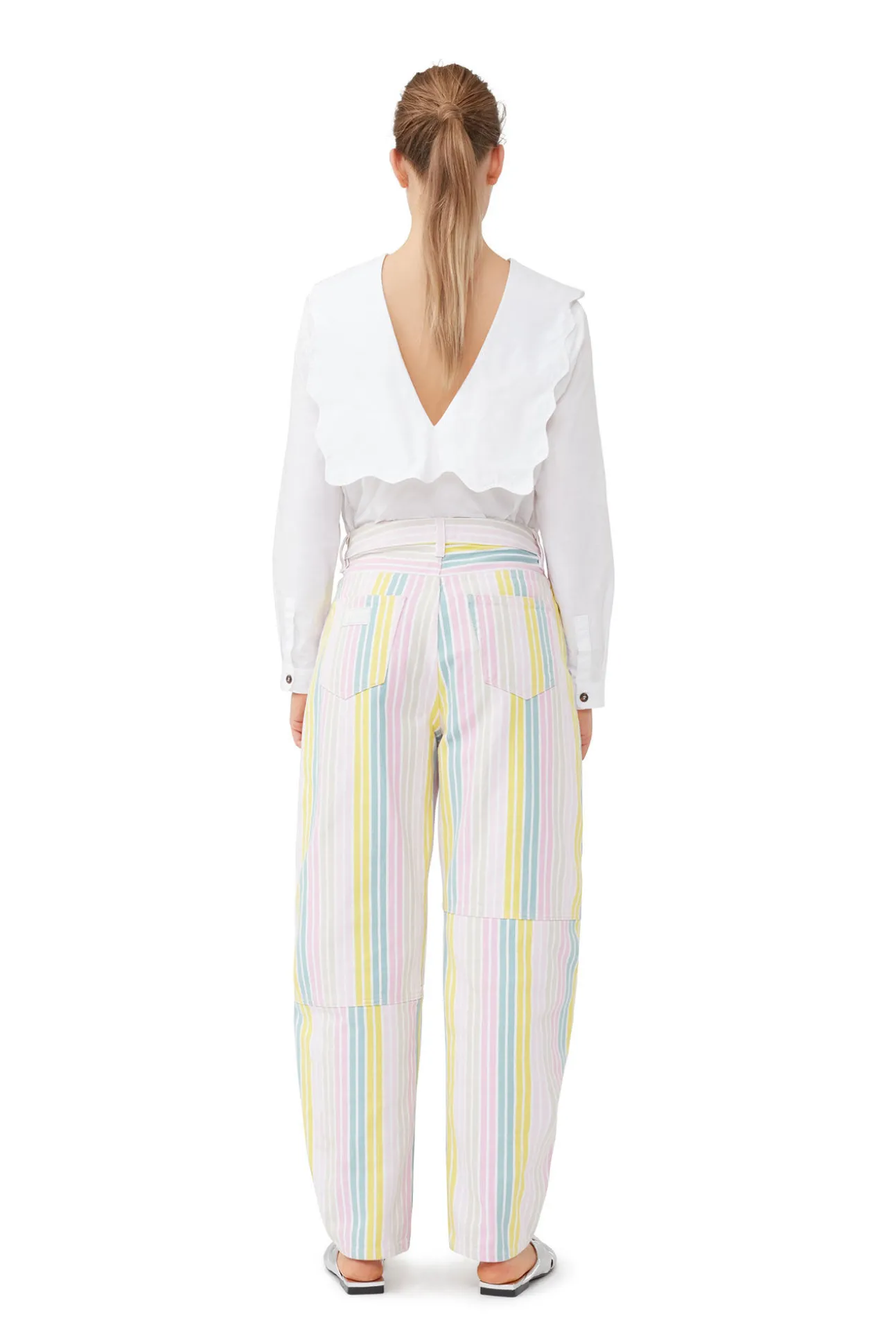 Online GANNI Rhythm-Kragenbluse Aus Cotton Poplin Bright White