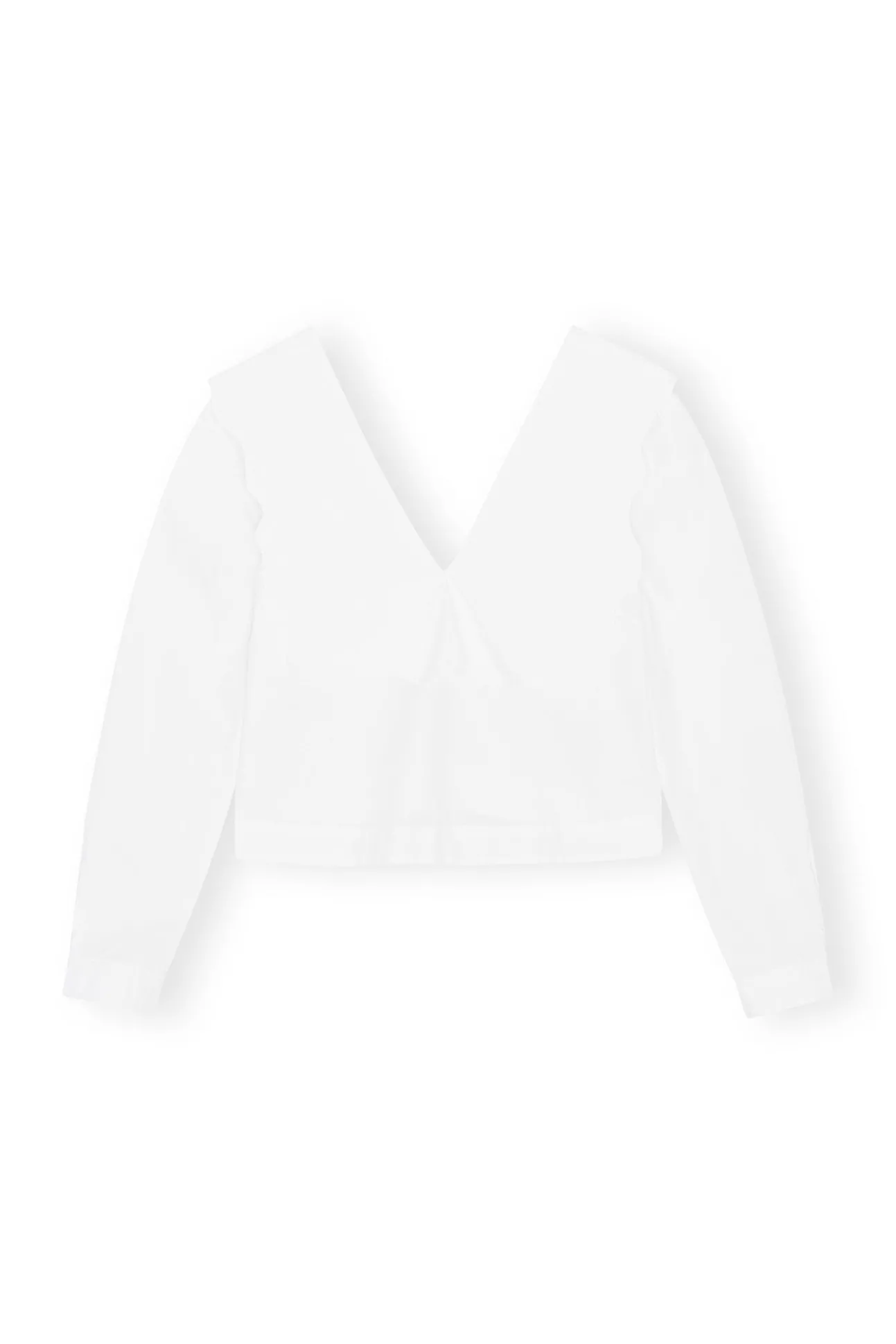 Online GANNI Rhythm-Kragenbluse Aus Cotton Poplin Bright White