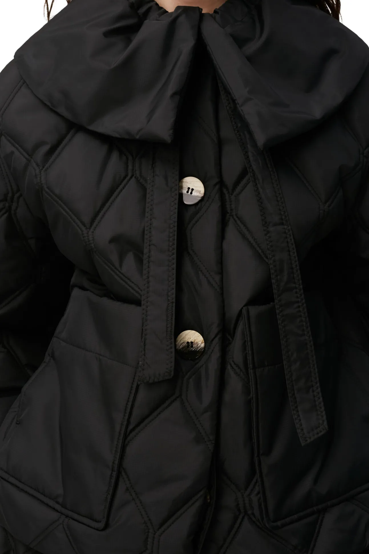 Cheap GANNI Ripstop-Steppjacke Black