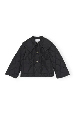 Cheap GANNI Ripstop-Steppjacke Black