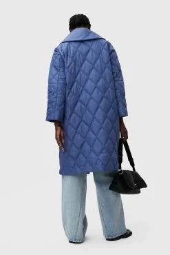 Best Sale GANNI Ripstop-SteppMäntel Gray Blue