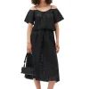 Best GANNI Rock Mit Lochstickerei Black
