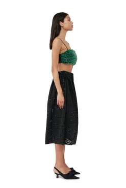 Best GANNI Rock Mit Lochstickerei Black