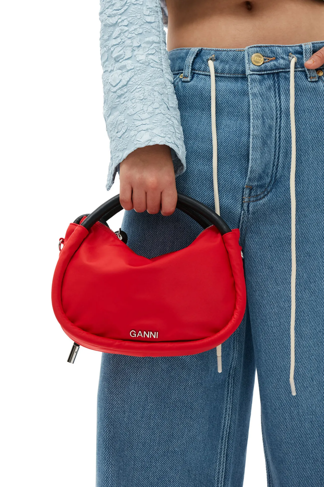 Best Sale GANNI Rote Minitasche Mit Knoten Fiery Red