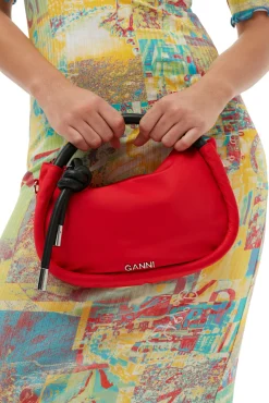 Best Sale GANNI Rote Minitasche Mit Knoten Fiery Red