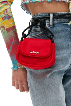 Sale GANNI Rote Umklappbare Tasche Mit Knoten Fiery Red