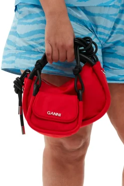 Sale GANNI Rote Umklappbare Tasche Mit Knoten Fiery Red