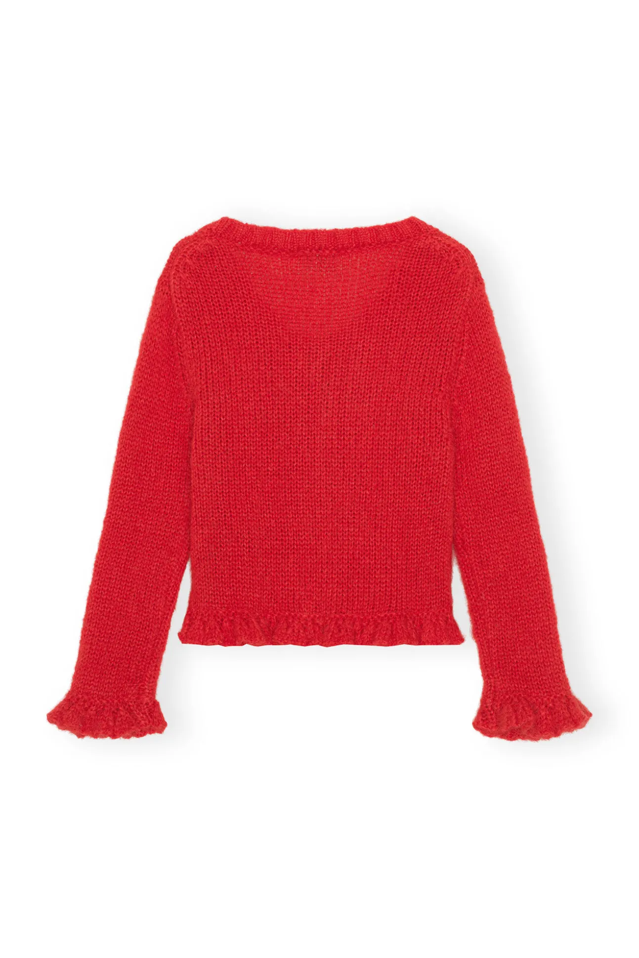 Hot GANNI Roter Mohair-Cardigan Racing Red