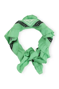 Sale GANNI Ruffled Cotton Bandana Printed Peapod