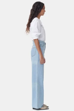 Shop GANNI Ruschenkragenhemd Aus Poplin Bright White