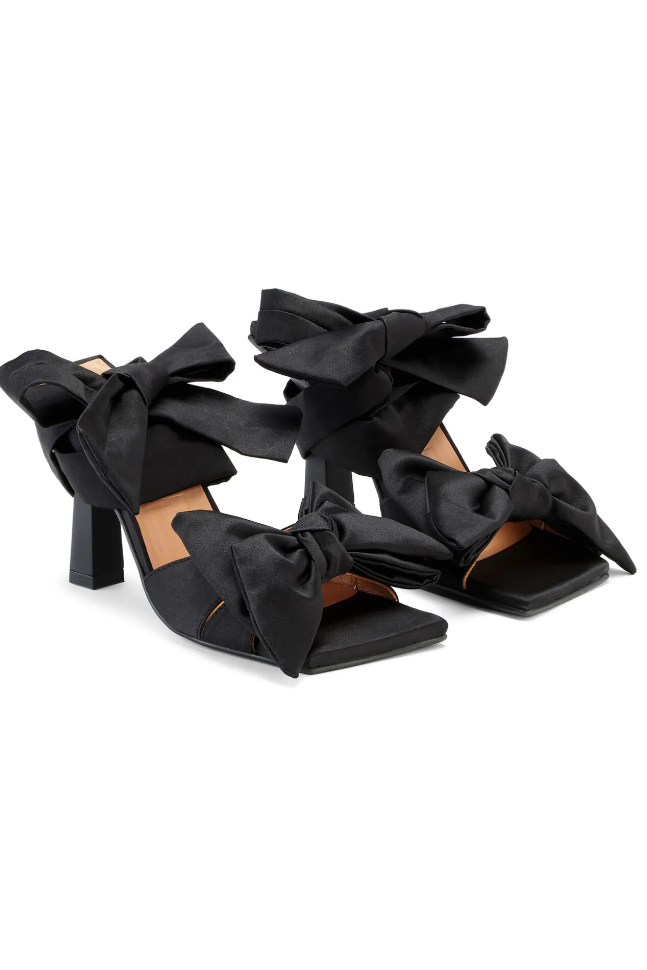 Hot GANNI Sandalen Mit Hohem Absatz Und Sanfter Schleife Black