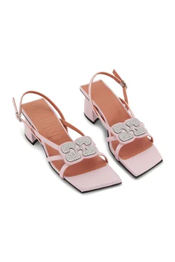 Cheap GANNI Sandalen Mit Pfennigabsatz Und Lila Schmetterlings-Strass Light Lilac