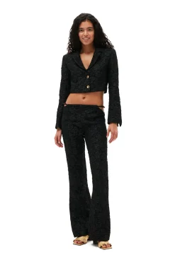 Cheap GANNI Schlaghose Aus Stretch-Jacquard Black